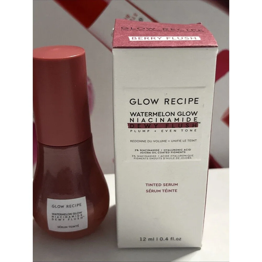 2 X Glow Recipe Watermelon Glow Dewy Flush Tinted Serum in BERRY FLUSH 12ml